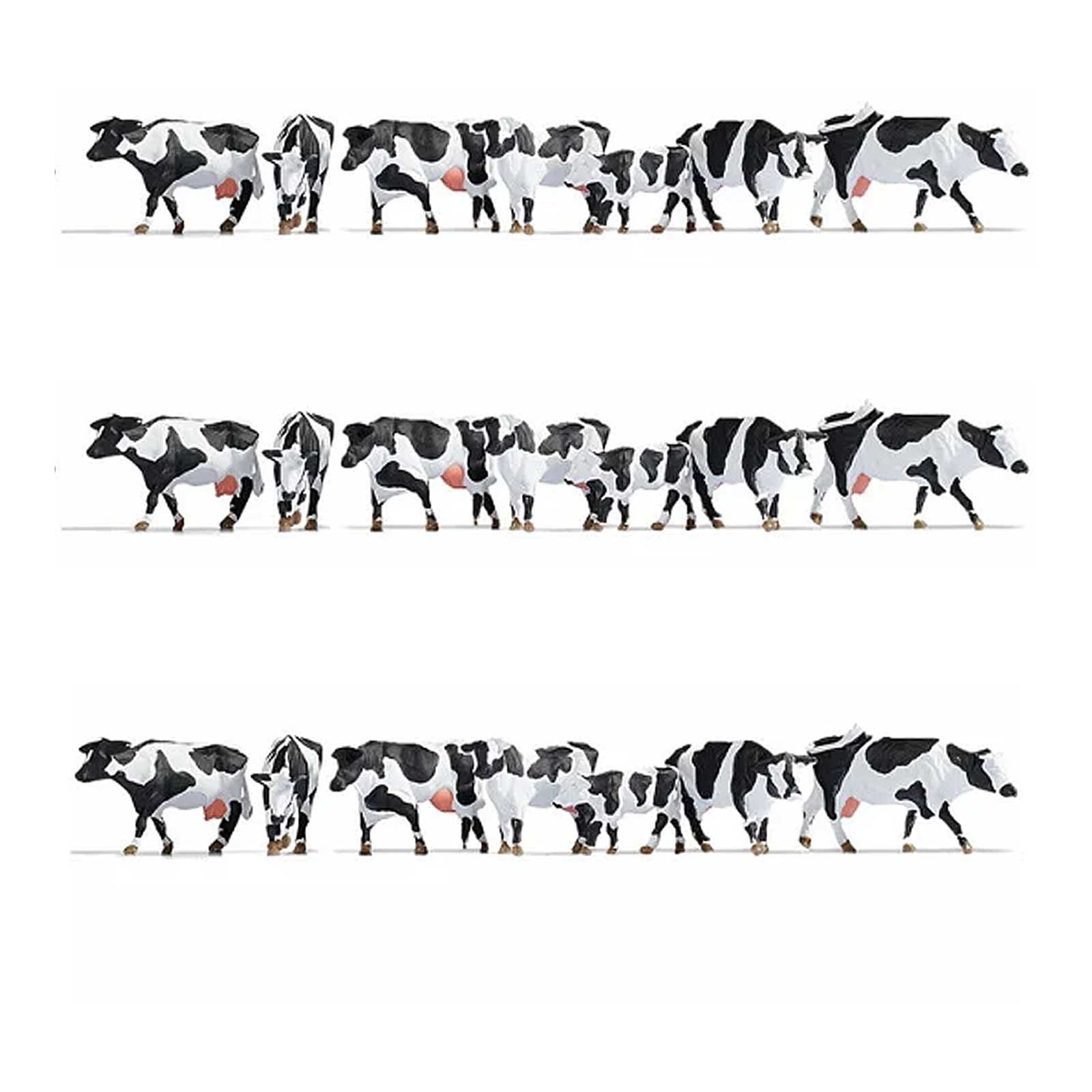 Preiser 14408 Black & White Cows (Pack of 30) for OO/HO Scale