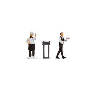 Noch 16512 Restaurant Waiter & Chef Tiny Scene - OO/HO