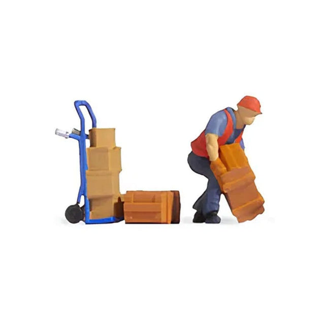 Noch 16526 Warehouse Worker With Load Tiny Scene - OO/HO