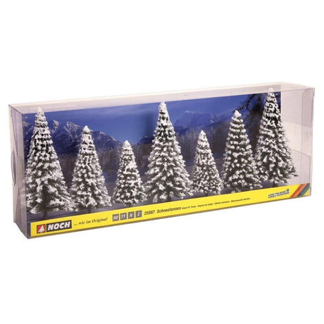 Noch 25087 Snow Covered Fir Trees (8 to 12cm) Pack of 7 - For OO/HO