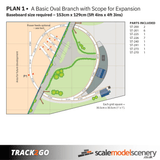 PECO Plan 1 Basic Oval Branch OO Gauge Track Pack