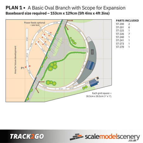 PECO Plan 1 Basic Oval Branch OO Gauge Track Pack