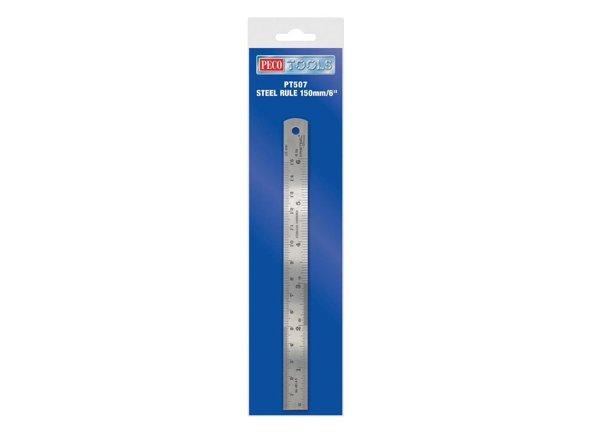 PECO PT507 Steel Ruler For Model Making 150mm/6"
