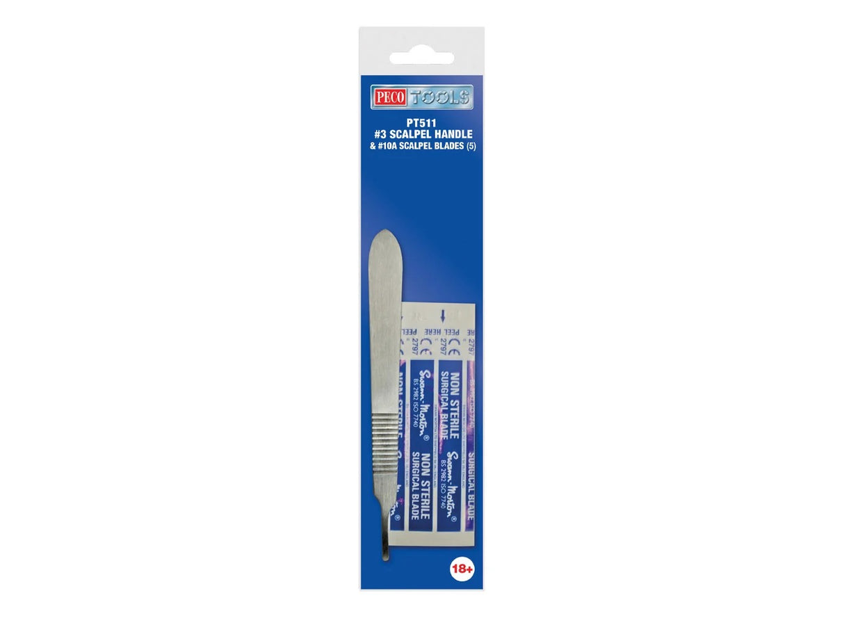 PECO PT511 Scalpel Handle No. 3 & 10A Scalpel Blades (5)
