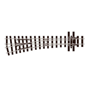 PECO SL-E496 Left Hand OO9 Streamline Point (Mainline Sleepers), Medium Radius