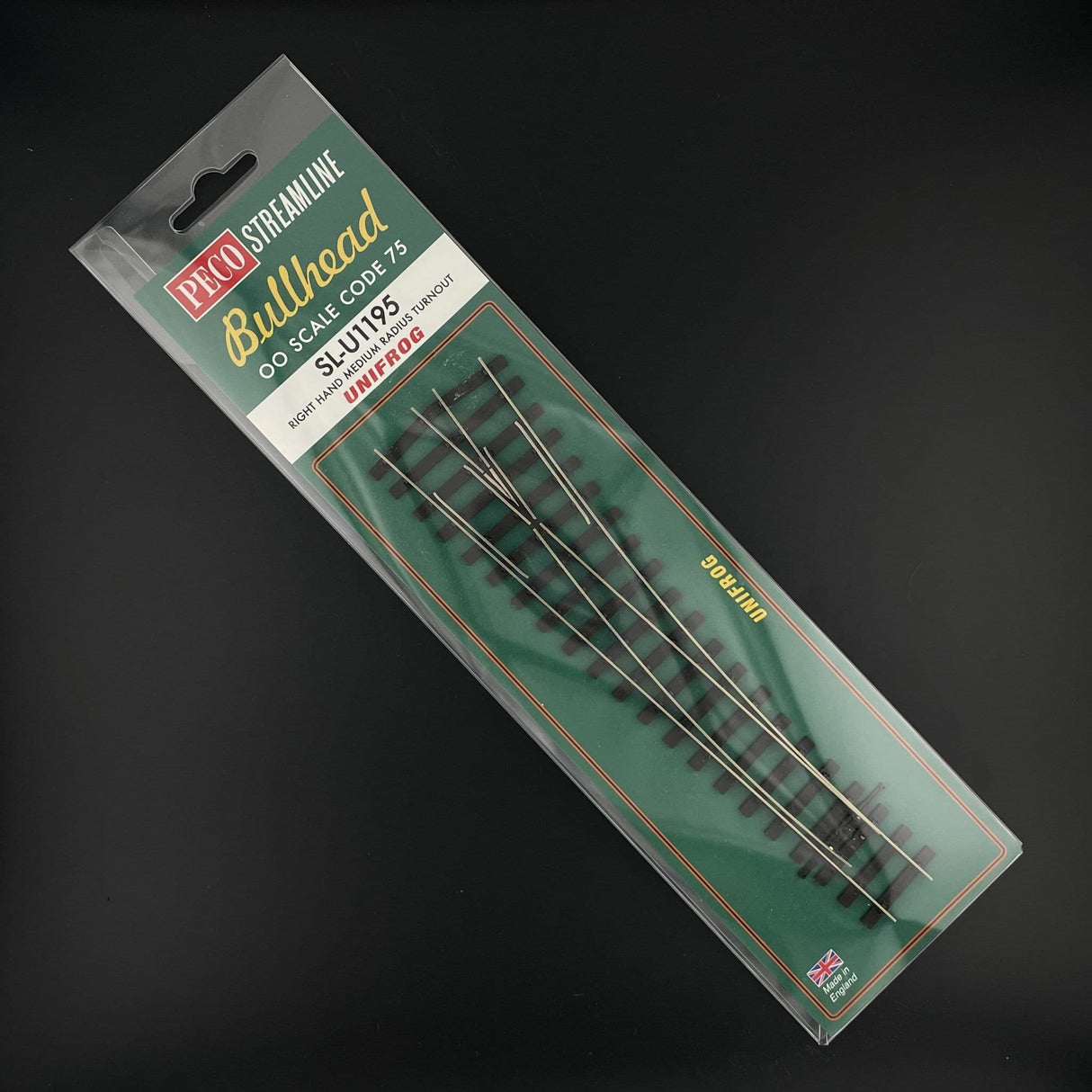 PECO STREAMLINE SL-U1195 OO Bullhead Medium Radius Point/Turnout - Right Hand