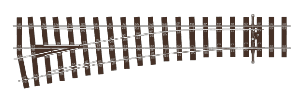 PECO STREAMLINE SL-U1196 OO Bullhead Medium Radius Point/Turnout - Left Hand