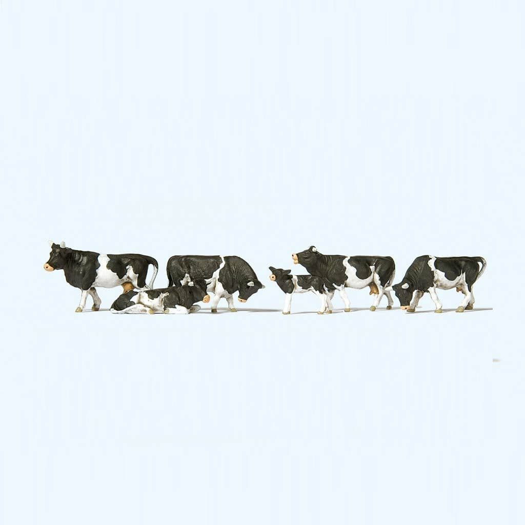 Preiser 14408 Black & White Cows (Pack of 30) for OO/HO Scale