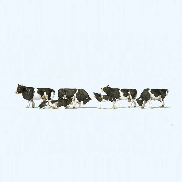 Preiser 10145 Cows With Black Markings OO/HO