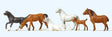 Preiser 10150 Horses (Pack of 6) OO/HO