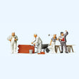Preiser 10251 Bricklayers With Part Built Wall & Accessories OO/HO