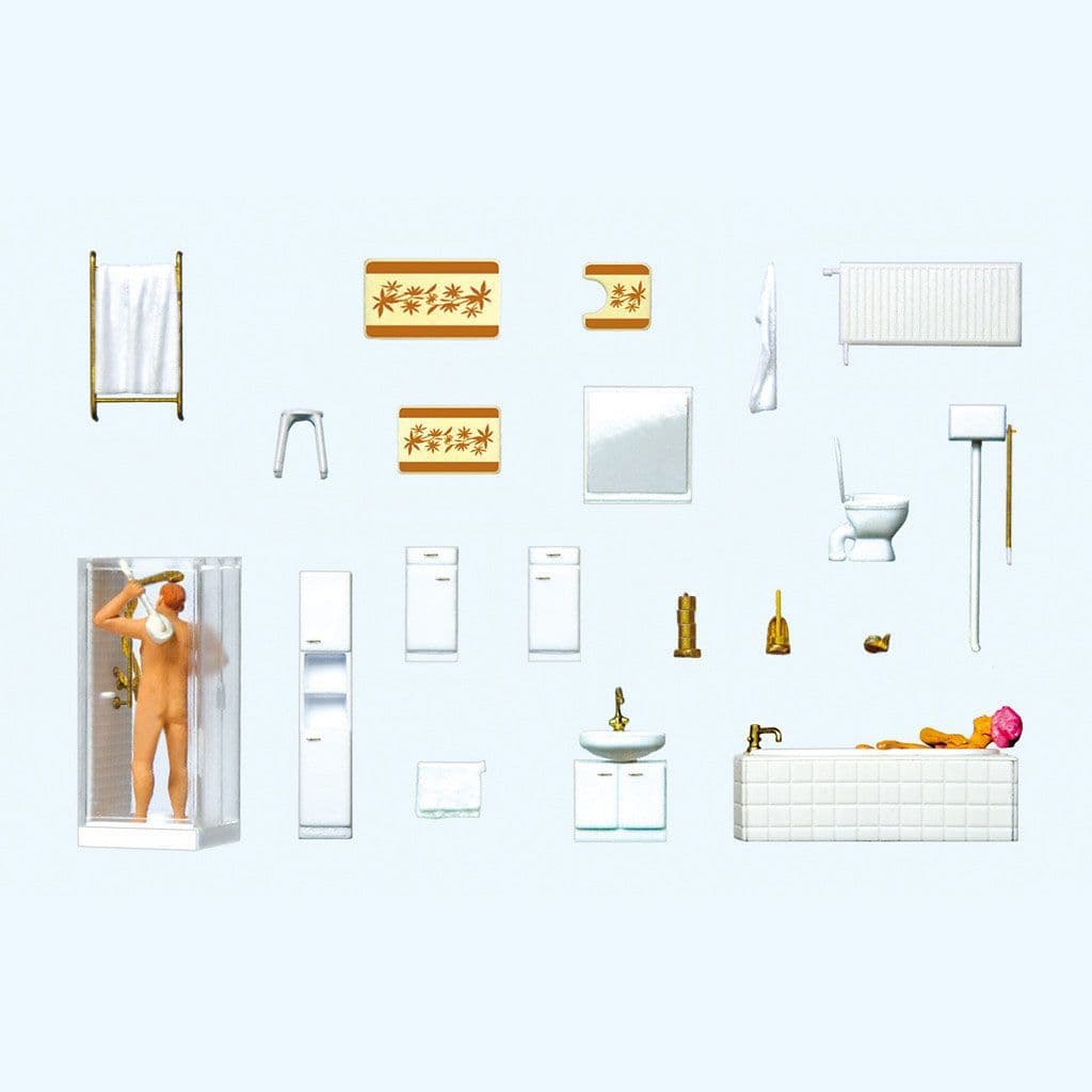 Preiser 10631 Bathroom Fixtures, Fittings & Figures OO/HO