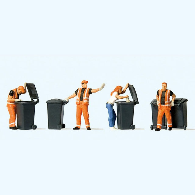 Preiser 10651 Refuse Collection (Pack of 4) OO/HO