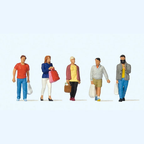 Preiser 10673 Shoppers with Shopping Bags (Pack of 5) OO/HO