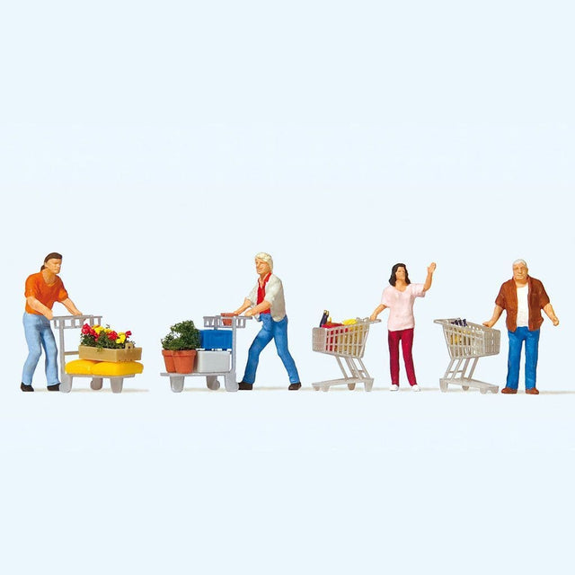 Preiser 10722 Shoppers with Trolleys (Pack of 4) OO/HO