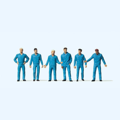 Preiser 14031 Vehicle Mechanics In Overalls (Pack of 6) - OO/HO