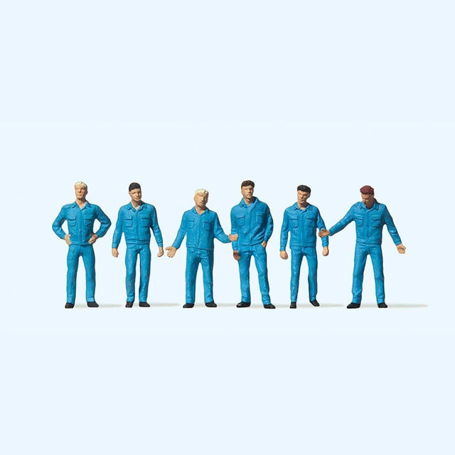 Preiser 14031 Vehicle Mechanics In Overalls (Pack of 6) - OO/HO