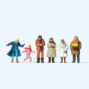Preiser 14037 People In Winter Clothing (Pack Of 6) - OO/HO