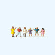 Preiser 14074 School Children Figures (Pack of 6) - OO/HO