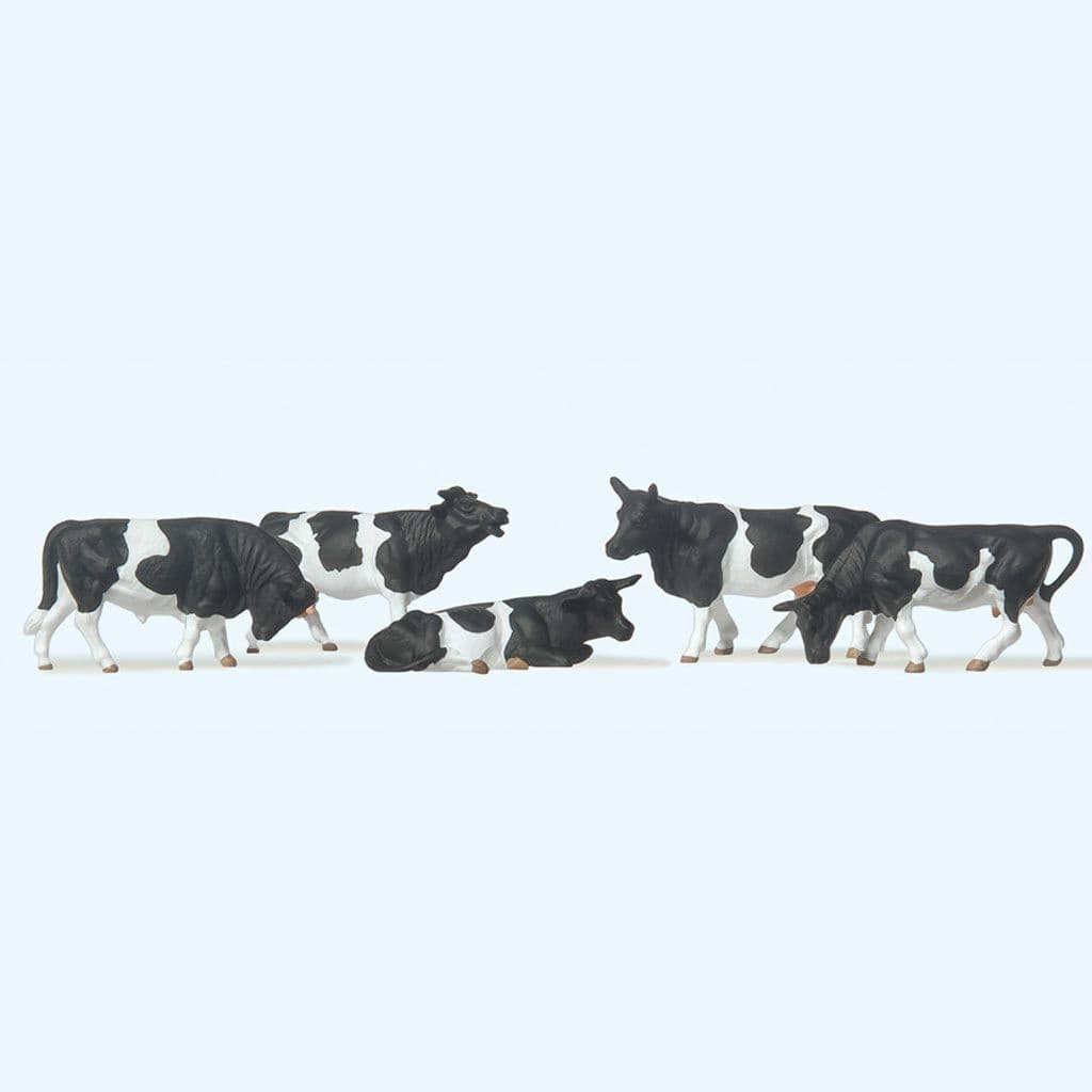 Preiser 14155 Brown/Black & White Cows (Pack of 5) OO/HO
