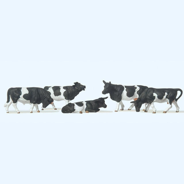 Preiser 14155 Brown/Black & White Cows (Pack of 5) OO/HO