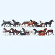 Preiser 14407 Horses (Pack of 26) OO/HO