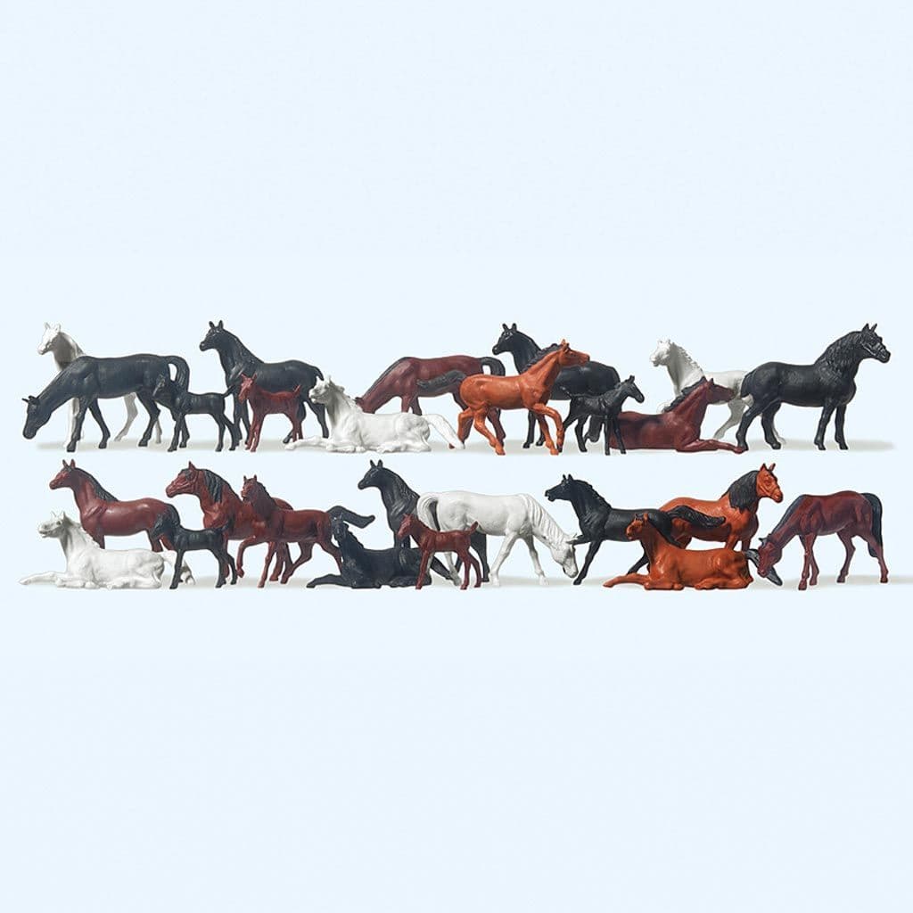 Preiser 14407 Horses (Pack of 26) OO/HO