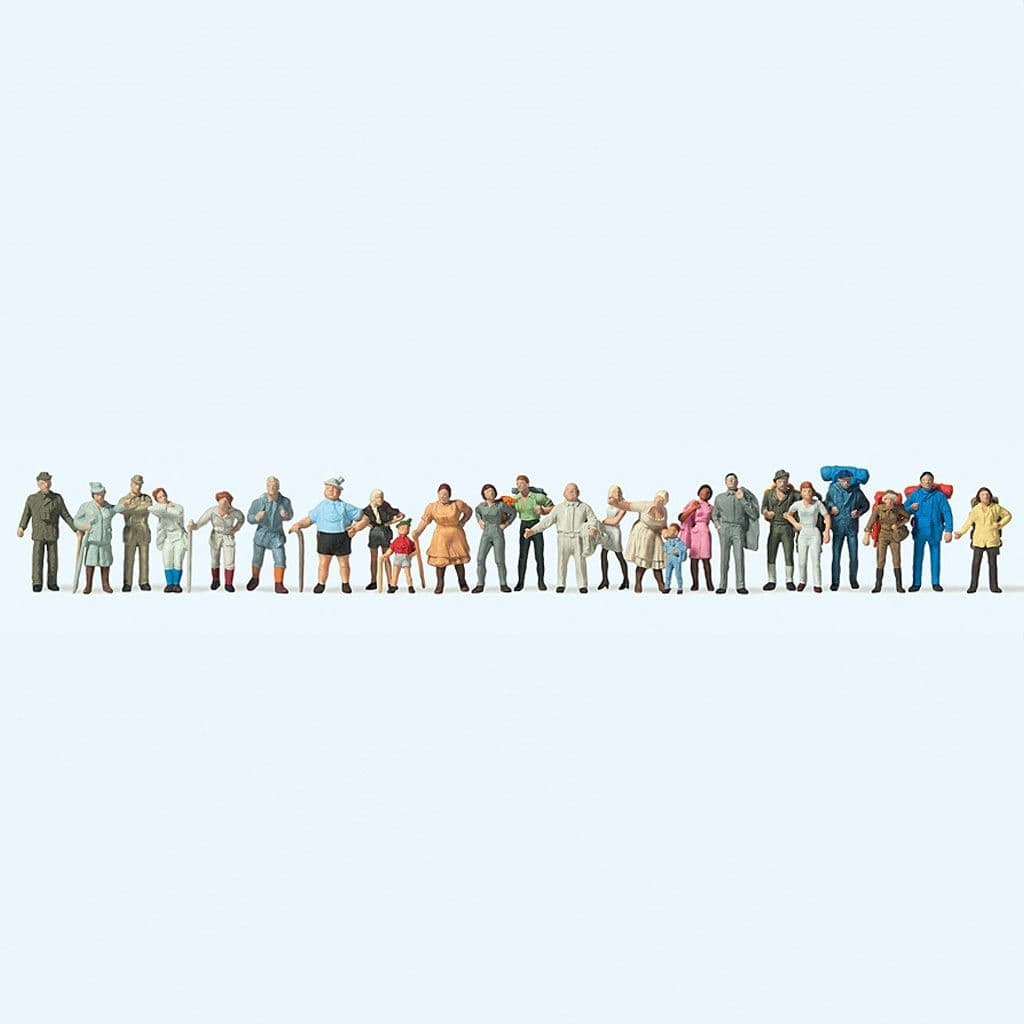 Preiser 14413 Walkers/Hiking Figures (Pack of 24) OO/HO