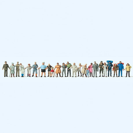 Preiser 14413 Walkers/Hiking Figures (Pack of 24) OO/HO