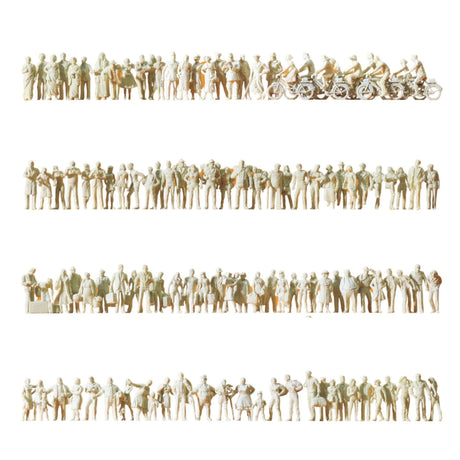 Preiser 16337 Unpainted Passengers and Pedestrians (Pack of 120) OO/HO