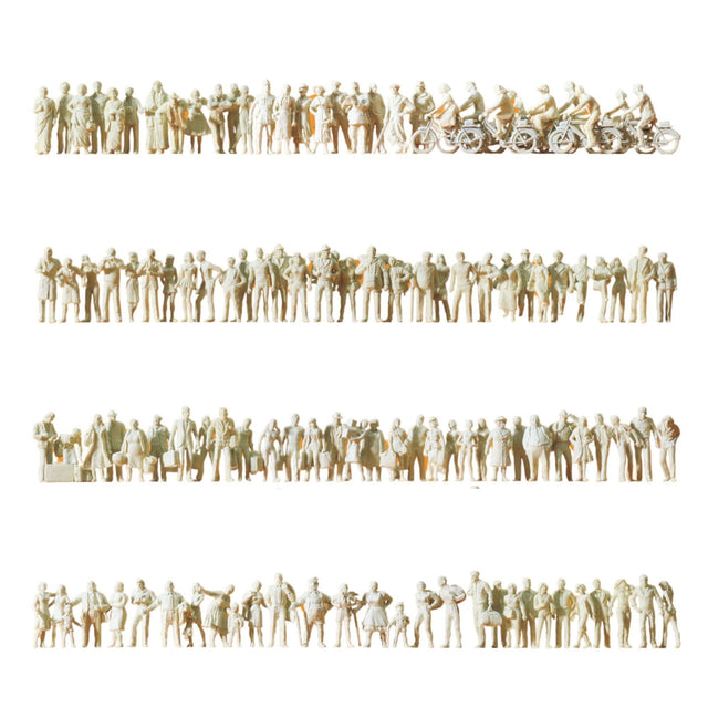 Preiser 16337 Unpainted Passengers and Pedestrians (Pack of 120) OO/HO