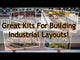 KX002-OO 6ft Industrial Brick Wall And Gates OO/4mm/1:76
