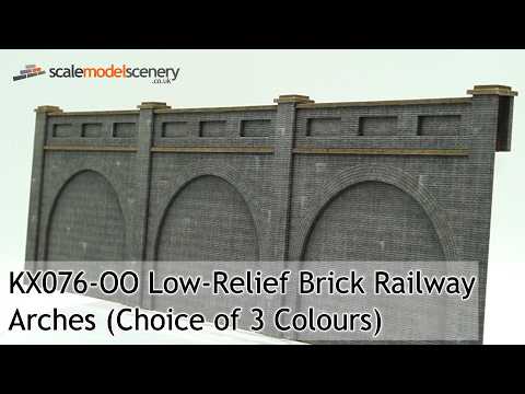 KX076-OO Low Relief Brick Railway Arches (Pack of 3) - Choice of colours - OO/4mm/1:76