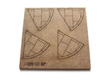 Reduced To Clear - LX220-OO Laser Cut MDF 60 Degree Pavement Corners (Pack of 4) - OO/4mm/1:76