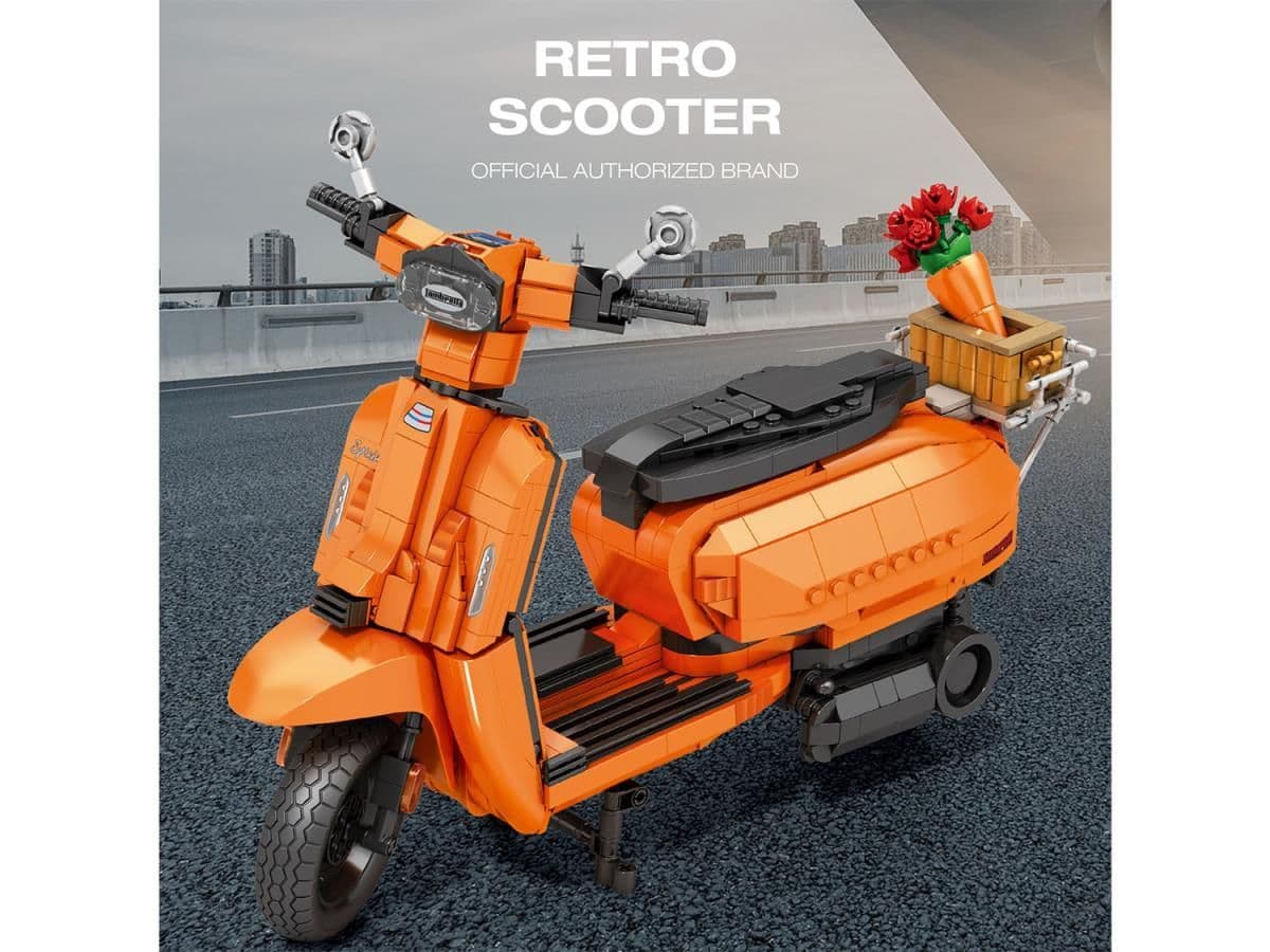 Reobrix Lambretta Scooter Orange 1169pc Construction Set 11036
