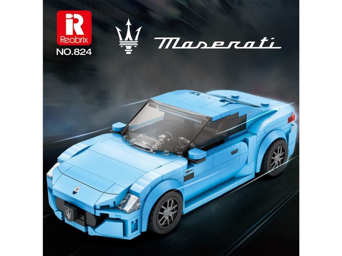 Reobrix Maserati Sky Blue Car Model Kit 824 – Scale Model Scenery