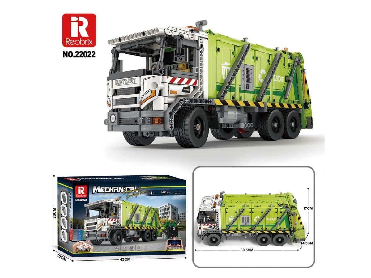 Reobrix RC Garbage Truck 1458pc Construction Set 22022
