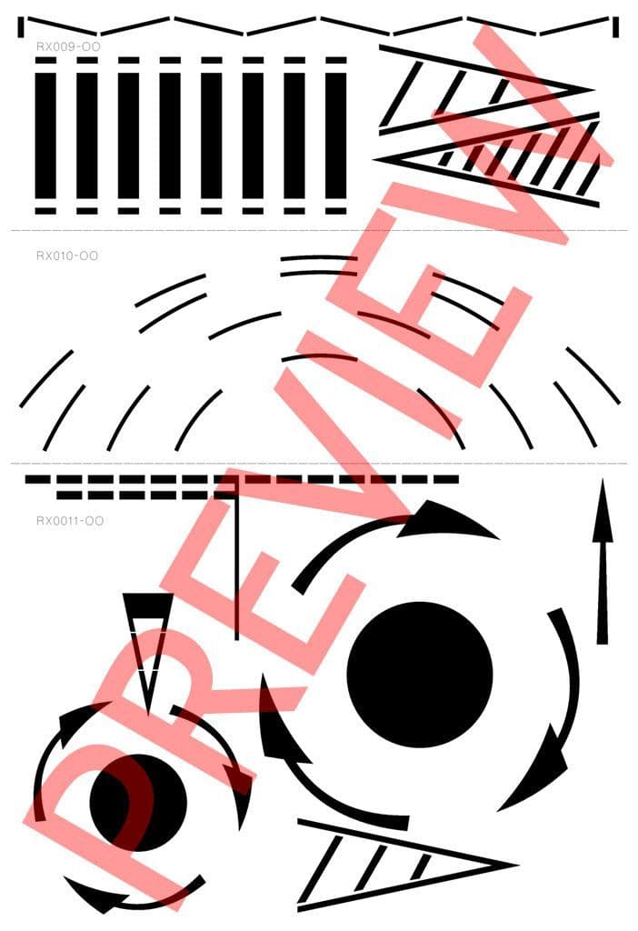 RX001-OO Laser Cut Road Marking Stencils OO/4mm/1:76