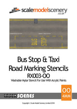 RX003-OO Laser Cut Bus Stop / Taxi Marking Stencils OO/4mm/1:76