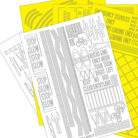 RX004-N Laser Cut Self-Adhesive All Road Markings (Pristine) - Bumper Pack - N/2mm/1:148