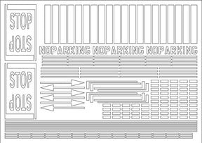RX006-OO Laser Cut 1950's & 60's White Self-Adhesive Road Markings OO/4mm/1:76