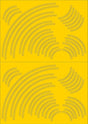 RX008-N Laser Cut Curved Double Yellow Lines Self-Adhesive Road Markings N/2mm/1:148