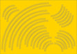 RX008-OO Laser Cut Curved Double Yellow Lines Self-Adhesive Road Markings OO/4mm/1:76
