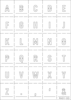 RX011-OO Alphabet Ghost Sign Mylar Stencil (13mm) - OO/4mm/1:76