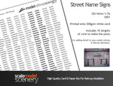 S001-OO Street Name Signs OO/4mm/1:76