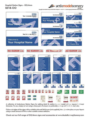 S018-OO Customised Hospital Signs OO/4mm/1:76