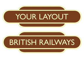 Steam Era Custom Railway Station Totem Signs - Large - Pack of 2 (400mm)