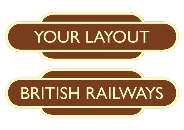 Steam Era Custom Railway Station Totem Signs - Large - Pack of 2 (400mm)