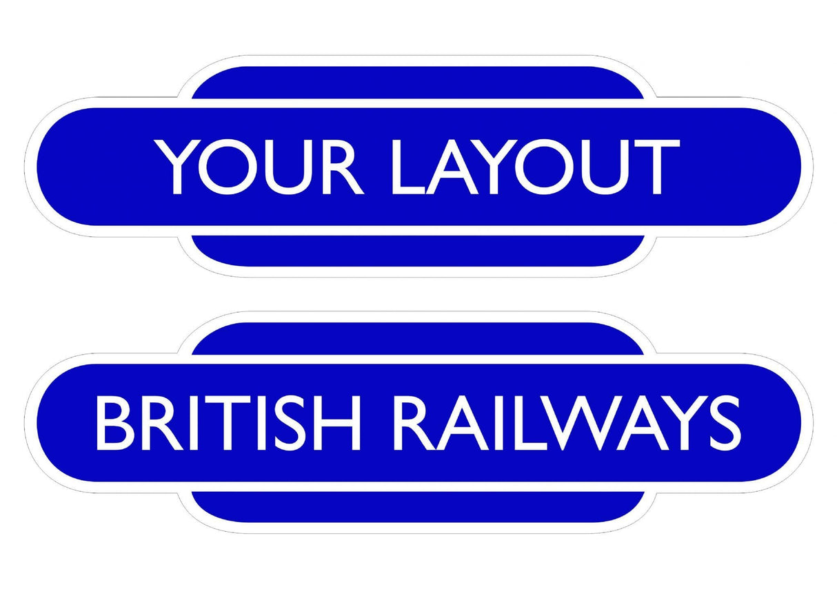 Steam Era Custom Railway Station Totem Signs - Large - Pack of 2 (400mm)