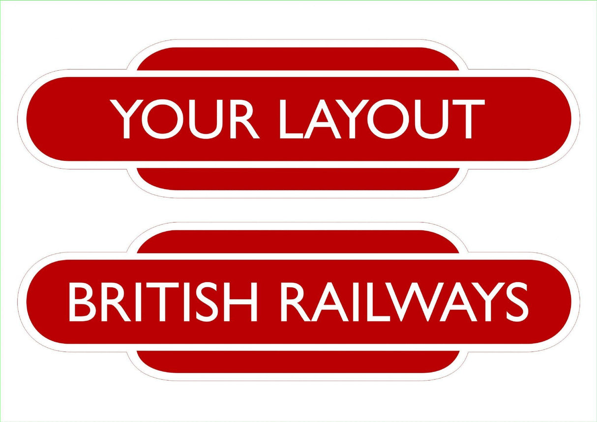 Steam Era Custom Railway Station Totem Signs - Large - Pack of 2 (400mm)